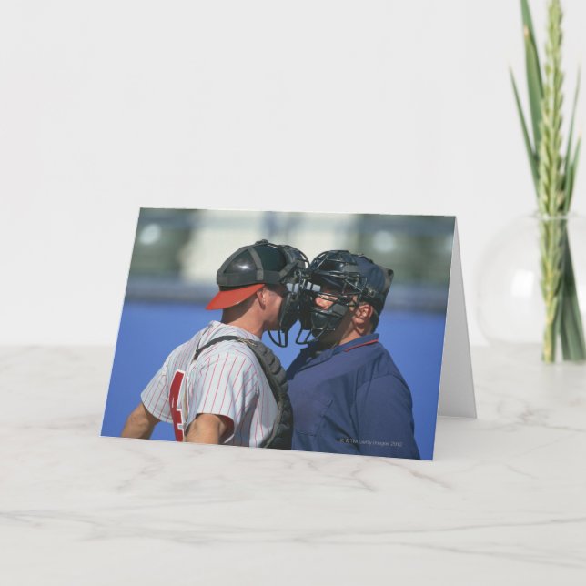 Tarjeta Discusión del colector y del árbitro del béisbol (Anverso)