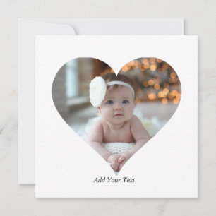 Tarjeta Diseña Tu Propia Foto con Forma de Corazón Única