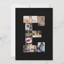Tarjeta Diseña tu propia letra E de collage de fotos