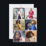 Tarjeta Diseña tu propio collage de 6 fotos<br><div class="desc">Personaliza tu propia fotografía personal. Puedes hacer este producto personalizado para ocasiones especiales como bodas,  cumpleaños,  Navidad,  días festivos,  memoriales,  graduaciones,  aniversarios y más. También se puede regalar a tu mejor amigo,  amigo cercano,  familiares y parientes.</div>