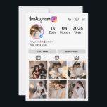 Tarjeta Diseña tu propio collage de 7 fotos<br><div class="desc">¡Diseña tu collage de 7 fotos utilizando una interfaz estilo Instagram! Reemplaza fácilmente la imagen con tus fotos favoritas en 6 marcos personalizables y 1 imagen de perfil. Esto es perfecto para compartir recuerdos,  contar una historia o crear una cuadrícula visual elegante,  todo en un diseño listo para publicar.</div>