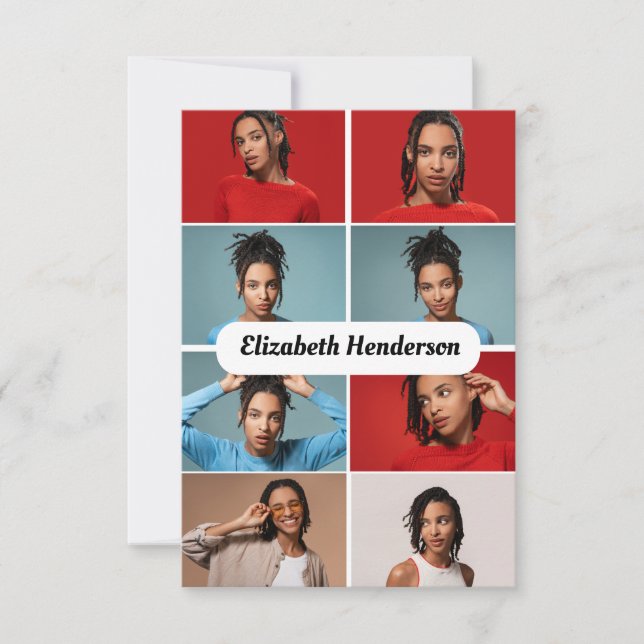 Tarjeta Diseña tu propio collage de 8 fotos (Anverso)