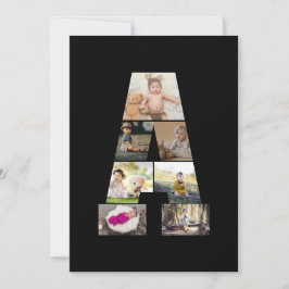 Tarjeta Diseña tu propio collage de fotos con la letra A