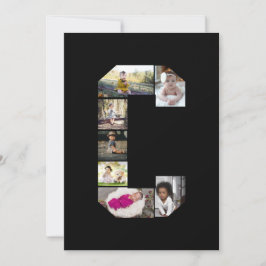 Tarjeta Diseña tu propio collage de fotos con la letra C