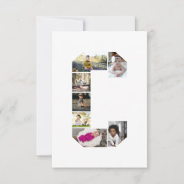 Tarjeta Diseña tu propio collage de fotos con la letra C