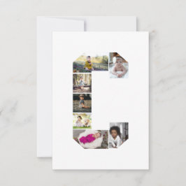 Tarjeta Diseña tu propio collage de fotos con la letra C