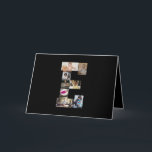 Tarjeta Diseña tu propio collage de fotos con la letra E<br><div class="desc">Este collage de fotos con monograma es un diseño personalizado que combina un monograma destacado (iniciales o una letra) con una colección de fotos dispuestas artísticamente dentro o alrededor del mismo. Es una forma elegante de mostrar recuerdos mientras se añade un toque único y sofisticado a la decoración o a...</div>