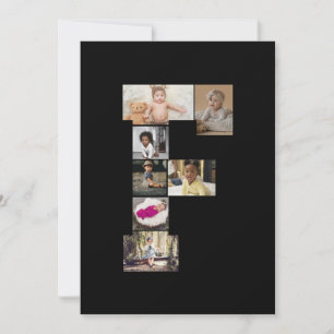Tarjeta Diseña tu propio collage de fotos con la letra F