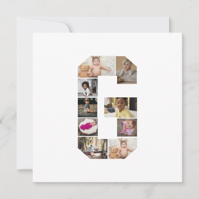 Tarjeta Diseña tu propio collage de fotos con la letra G (Anverso)