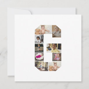 Tarjeta Diseña tu propio collage de fotos con la letra G