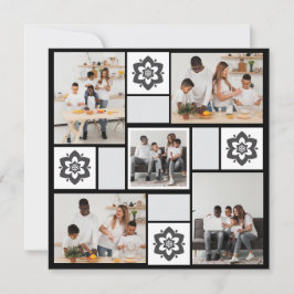 Tarjeta Diseña tu propio collage floral de 5 fotos