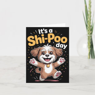 Tarjeta Diseñador de mezcla de caniche lindo divertido día