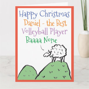 Tarjeta Diseñar ovejas felices a Navidades de voleibol