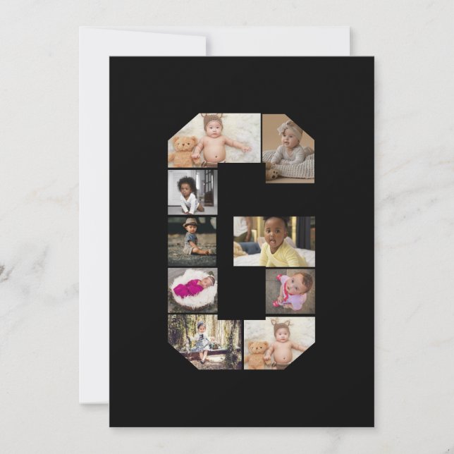 Tarjeta Diseñar su propia letra G Collage de fotos (Anverso)