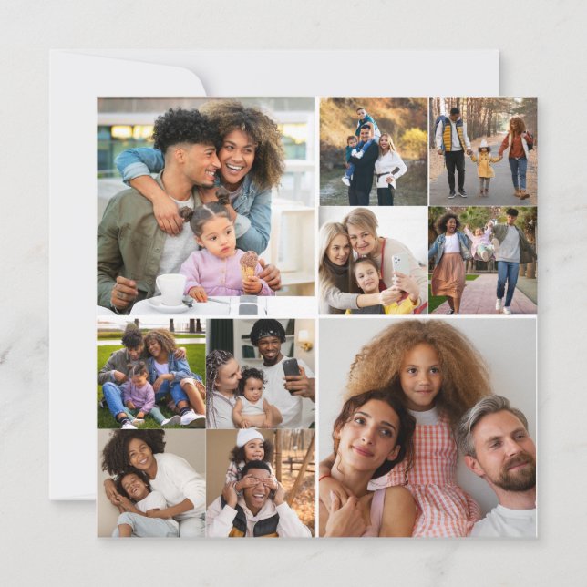 Tarjeta Diseñar su propio Collage de fotos de 10 (Anverso)