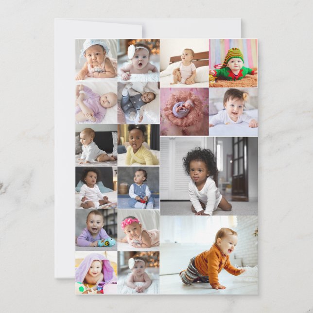 Tarjeta Diseñar su propio Collage de fotos de 18 (Anverso)
