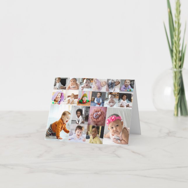 Tarjeta Diseñar su propio Collage de fotos de 18 (Anverso)