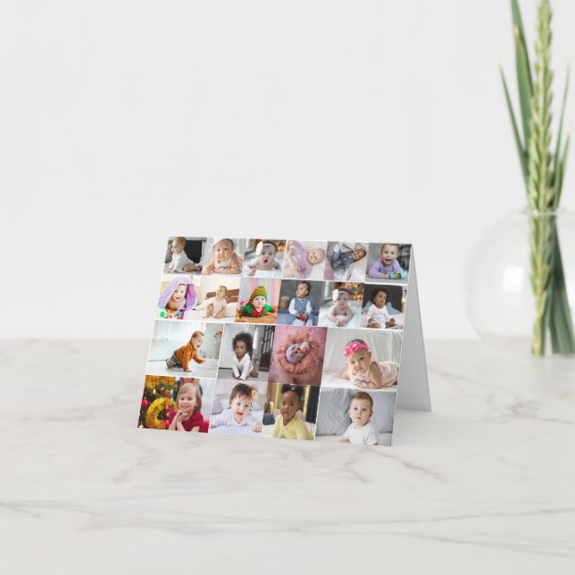 Tarjeta Diseñar su propio Collage de fotos de 20 (Anverso)