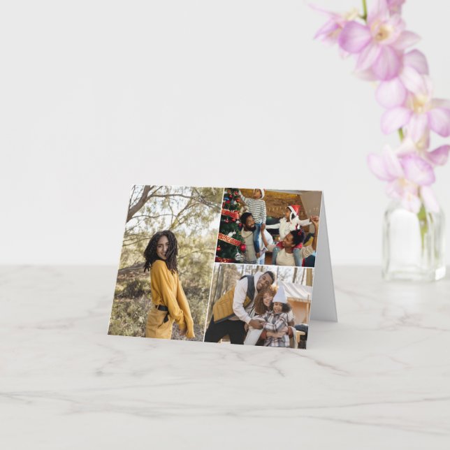Tarjeta Diseñar su propio Collage de fotos de 3 (Orquídea)