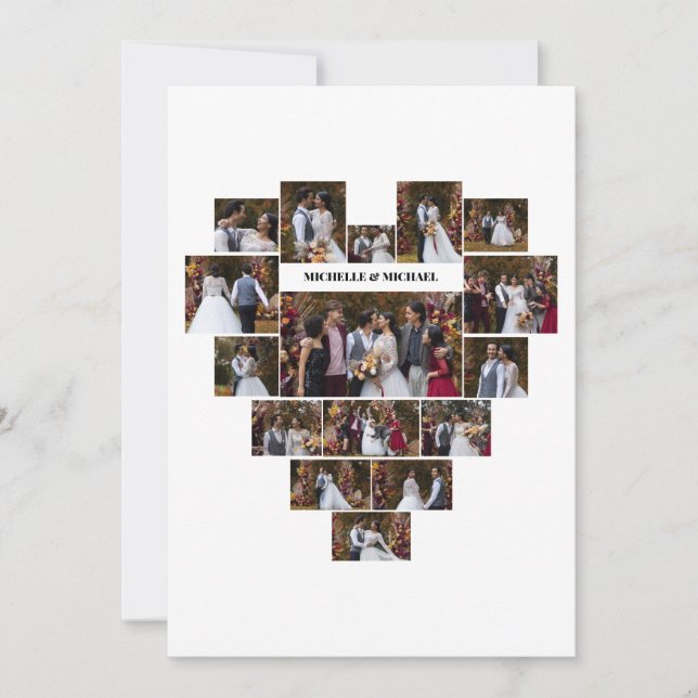 Tarjeta Diseñar tu propio Collage de fotos con forma de co (Anverso)