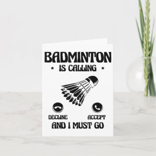 Tarjeta Diseño 2 de amor de jugador de bádminton divertido