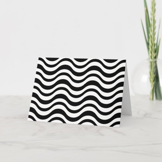 Tarjeta Diseño abstracto blanco y negro de cumpleaños (Anverso)