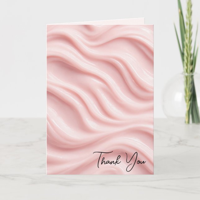 Tarjeta Diseño abstracto de crema rosa Gracias (Anverso)