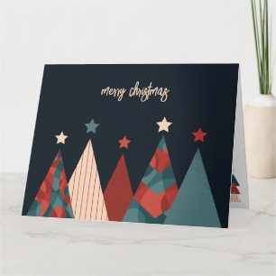 Tarjeta Diseño abstracto de pino de navidad Feliz