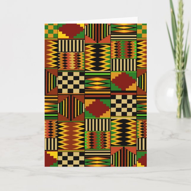 Tarjeta Diseño africano de tela Kente real (Anverso)