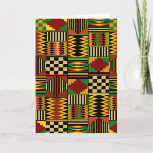 Tarjeta Diseño africano de tela Kente real