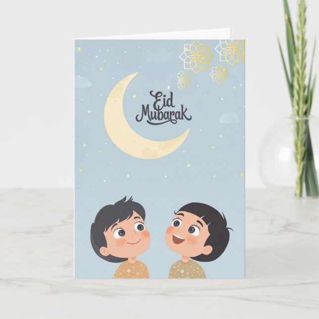 Tarjeta Diseño alegre de Eid al-Fitr (Anverso)