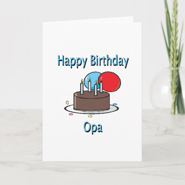 Tarjeta Diseño alemán del cumpleaños del abuelo de Opa del (Anverso)
