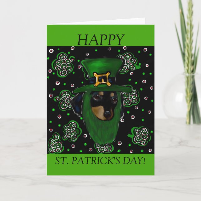 Tarjeta Diseño artístico de St. Patty Doxie (Anverso)