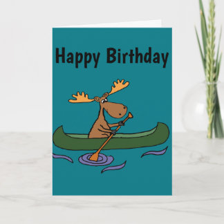 Tarjeta Diseño Canoeing de los alces divertidos