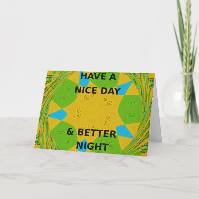 Tarjeta Diseño circular "Ten un buen día y una mejor noche (Anverso)