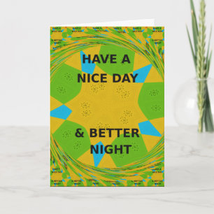 Tarjeta Diseño circular "Ten un buen día y una mejor noche