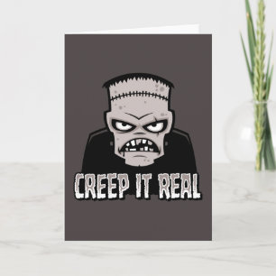 Tarjeta Diseño Clásico de Terror de Frankenstein Creep It