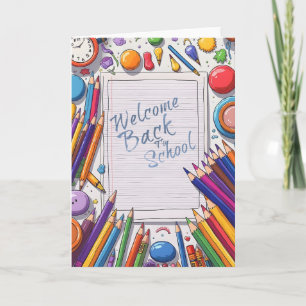 Tarjeta Diseño Colorido de Bienvenida al Regreso a Clases