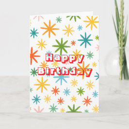 Tarjeta Diseño colorido lindo, Feliz Cumpleaños