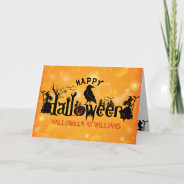 Tarjeta Diseño conceptual de Halloween Feliz