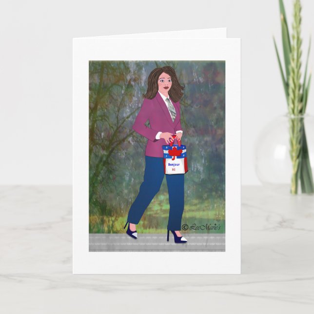 Tarjeta Diseño creativo de Bonjour-Hi LeeMarie (Anverso)
