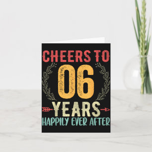 Tarjeta Diseño de 6º aniversario de bodas Cheers 6