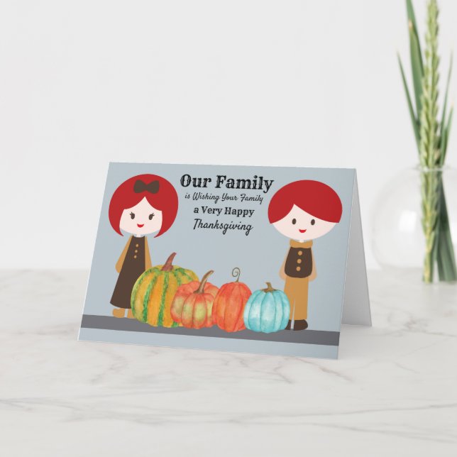 Tarjeta Diseño de acción de gracias de nuestra familia a l (Anverso)
