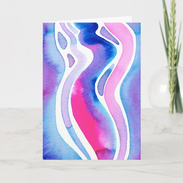 Tarjeta Diseño de Acuarela Abstracta (Anverso)