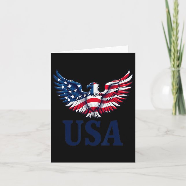 Tarjeta Diseño de águilas de EE. UU. con bandera Patriota  (Anverso)