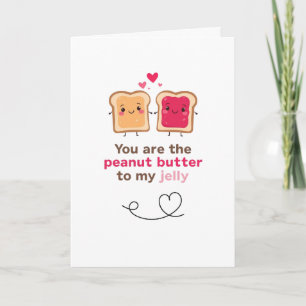 Tarjeta Diseño de amor de mantequilla de maní y jalea lind
