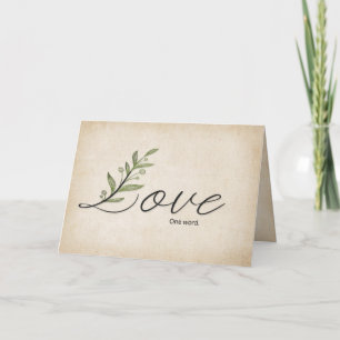 Tarjeta diseño de amor elegante con hojas