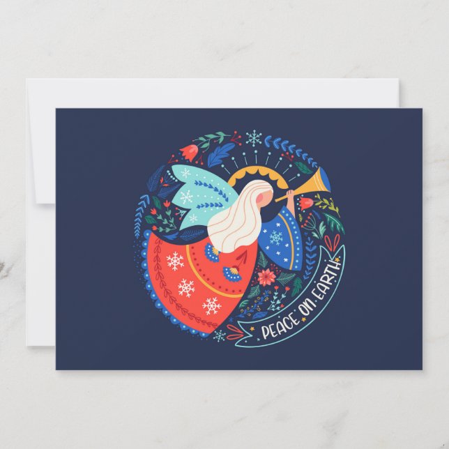 Tarjeta Diseño de ángel de paz en la tierra (Anverso)