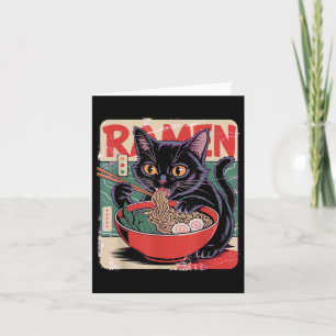 Tarjeta Diseño De Anime De Gato Ramen Para Mujeres Hombres