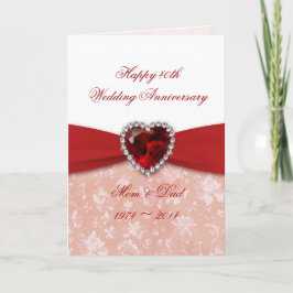 Tarjeta Diseño de Aniversario de Bodas de Damasco 40